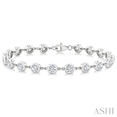 Bezel Set Diamond Station Bracelet