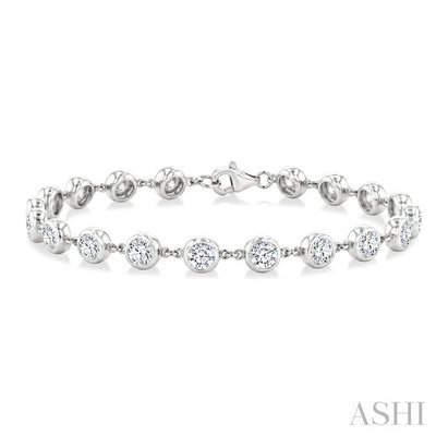 Bezel Set Diamond Station Bracelet