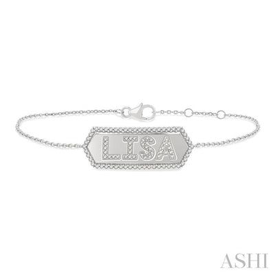 Block 'LISA' Diamond Nameplate Chain Bracelet