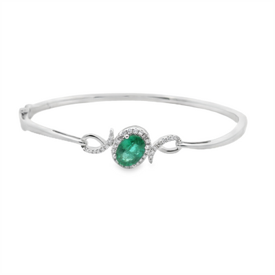 Emerald & Diamond Bangle Bracelet