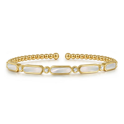 Bujukan Mother-of-Pearl & Diamond Bangle Bracelet