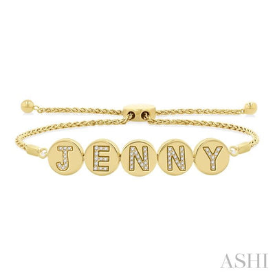 Block 'JENNY' Diamond Disc Lariat Bracelet