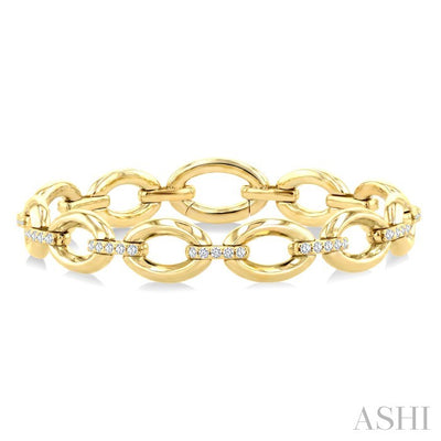 Aeris Gold Oval Shape Link Diamond Fashion Bracelet