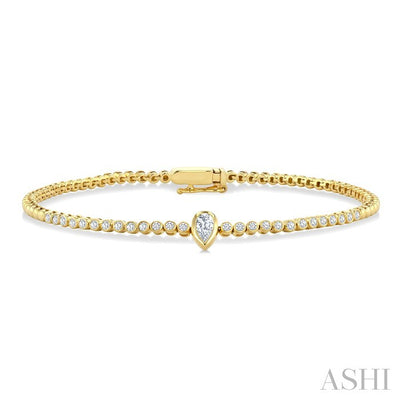 Luna Bezel Pear Shape Diamond Fashion Bracelet
