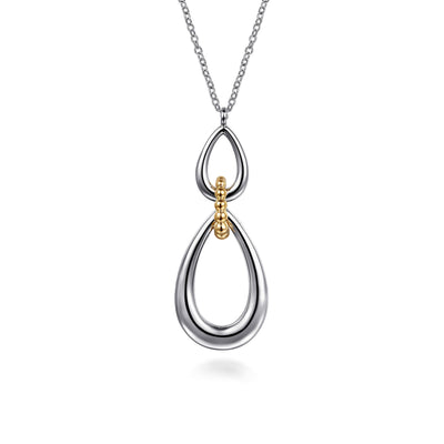 Bujukan Sterling Silver & Gold Teardrop Pendant