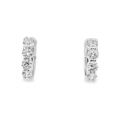 Diamond Huggie Hoop Earrings