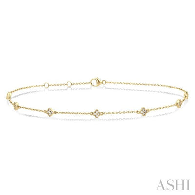 Clover Diamond Station Chain Bracelet