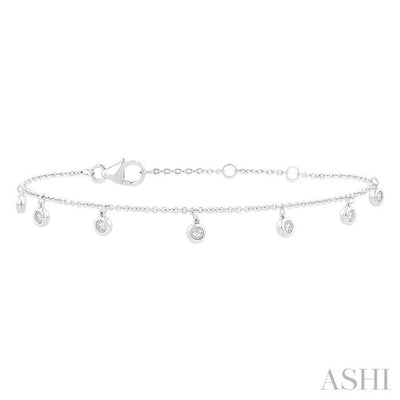 Bezel Set Diamond Station Chain Bracelet