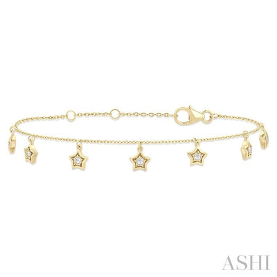 Star Diamond Station Chain Bracelet