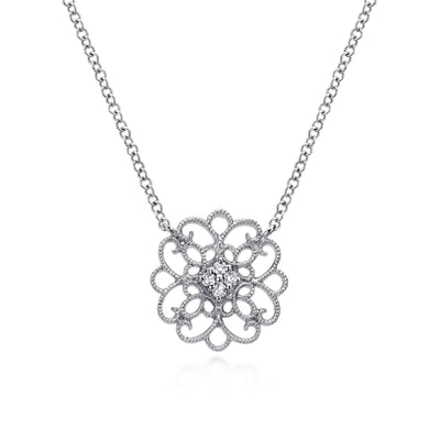 Sterling Silver Floral Necklace