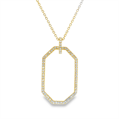Diamond Open Hexagon Pendant