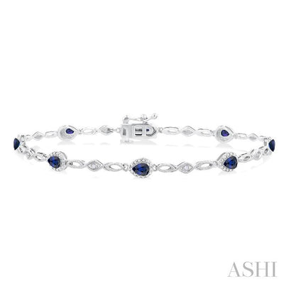 Pear Shape Gemstone & Diamond Fashion Bracelet