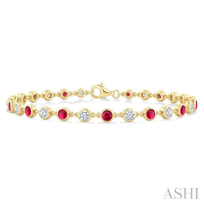 Gemstone & Diamond Station Bracelet