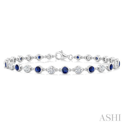 Gemstone & Diamond Station Bracelet