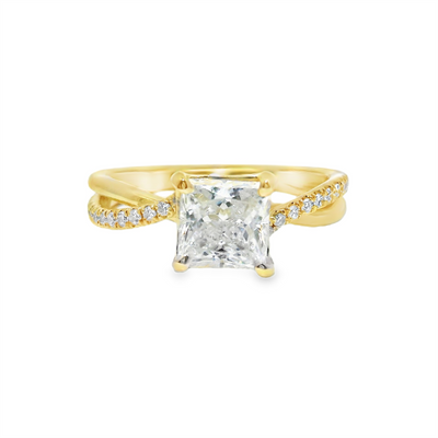 Princess-Cut Diamond Twist Engagement Ring