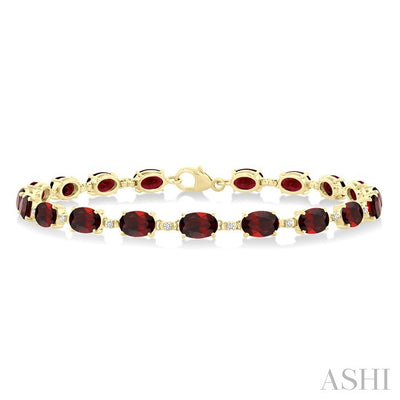 Oval Shape Gemstone & Diamond Bracelet