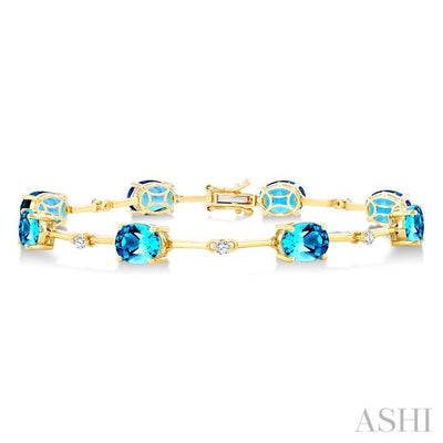 Oval Shape Gemstone & Diamond Bracelet