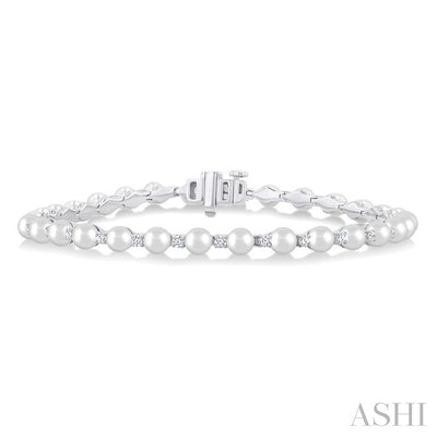Pearl & Diamond Tennis Bracelet