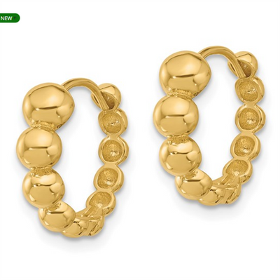 Beaded Huggie Hoop Earrings