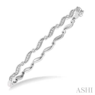 Wave Stackable Diamond Bangle
