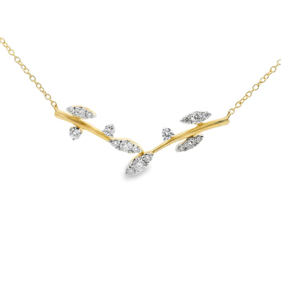 Diamond Chevron Bar Necklace