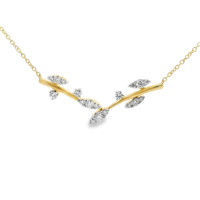 Diamond Chevron Bar Necklace