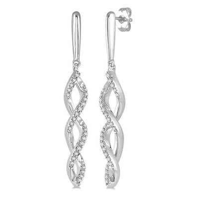 Diamond Twist Dangle Earrings