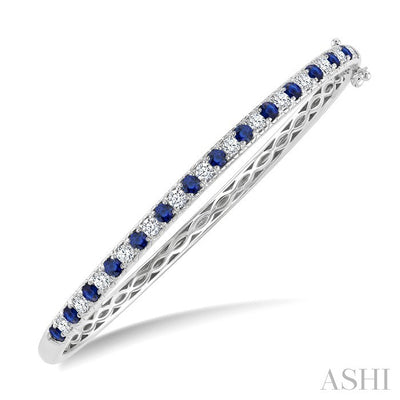 Alternate Gemstone & Diamond Bangle