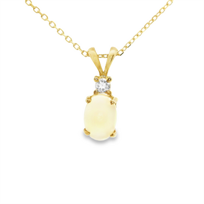 Ethiopian Opal & Diamond Pendant
