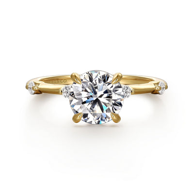 Round Diamond Straight Band Engagement Ring
