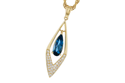 London Blue Topaz & Diamond Pendant