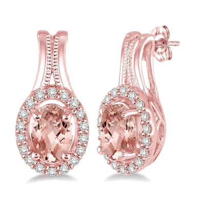 Morganite & Diamond Earrings