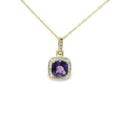 Amethyst & Diamond Pendant
