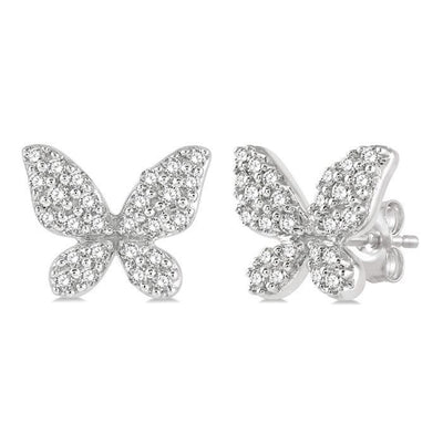 Petite Butterfly Diamond Stud Earrings