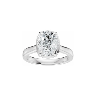 Elongated Cushion Solitaire Engagement Ring