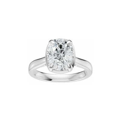 Elongated Cushion Solitaire Engagement Ring