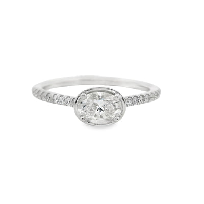 Oval Diamond East-West Engagement Ring
