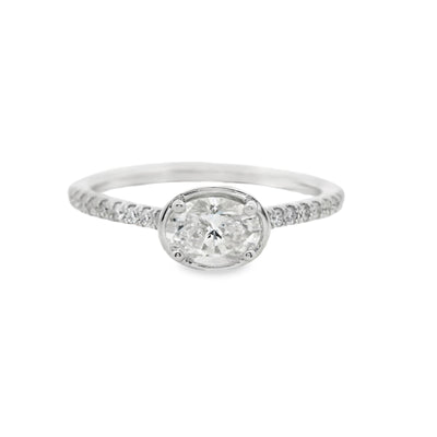 Oval Diamond East-West Engagement Ring