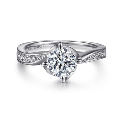 Round Diamond Twist Engagement Ring