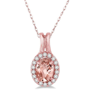 Morganite & Diamond Pendant