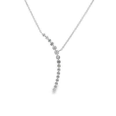 Curved Diamond Bar Necklace