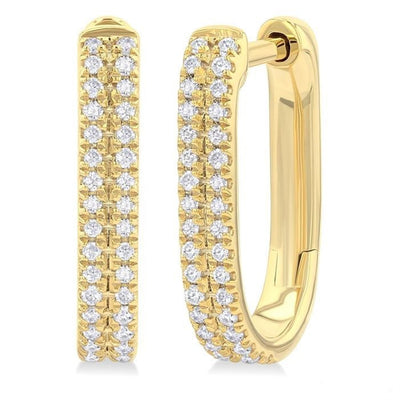 Diamond Pavé Huggie Hoop Earrings