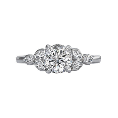 Round Diamond Accented Engagement Ring