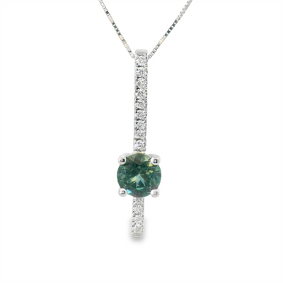Montana Sapphire & Diamond Pendant