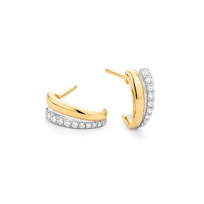 Diamond J-Hoop Earrings