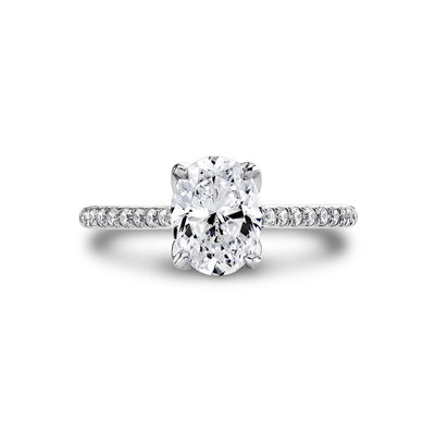 Oval Diamond Straight Band Engagement Ring