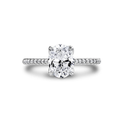 Oval Diamond Straight Band Engagement Ring