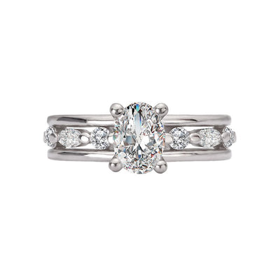 Three Row Oval Engagement Ring
