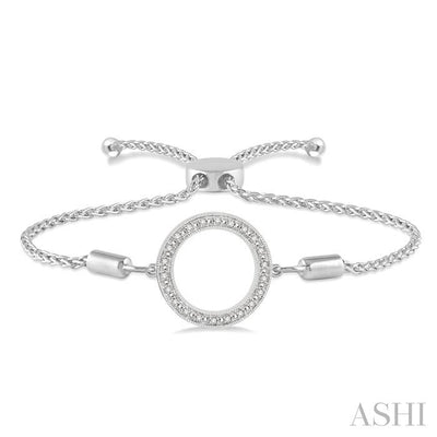 Silver Circle Diamond Lariat Bracelet