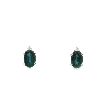 Sapphire & Diamond Stud Earrings